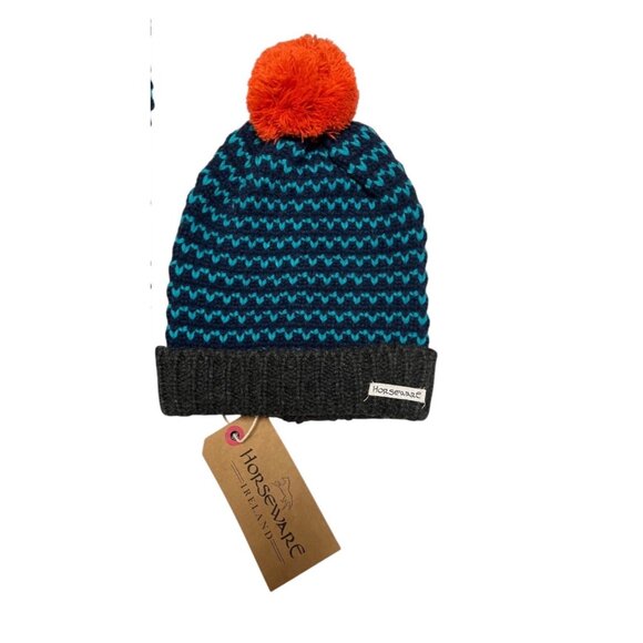 Horseware Ireland Bobble Hat & Snood Set Navy Teal Knit One Size NWT - Picture 2 of 7